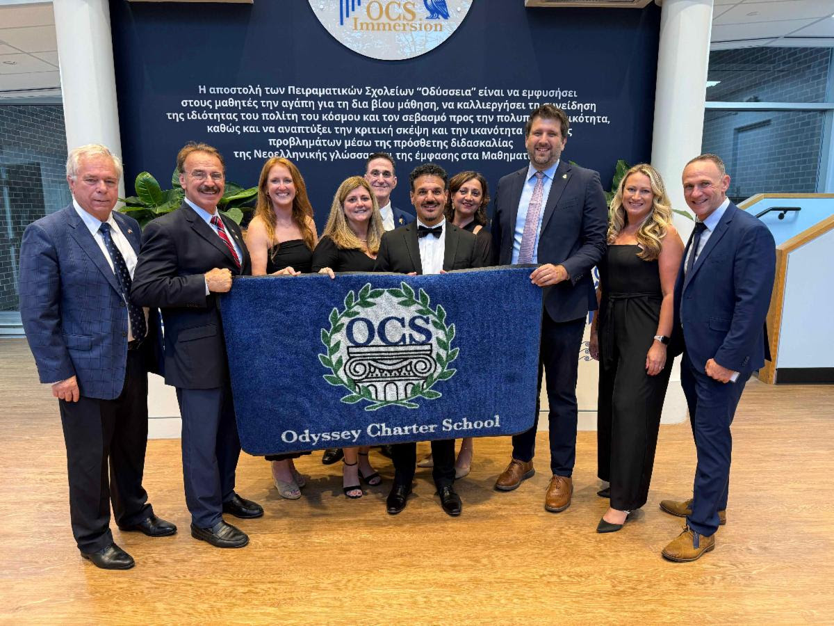 AHEPA Leadership Visits Odyssey Charter School’s Greek Immersion Facility Ribbon Cutting