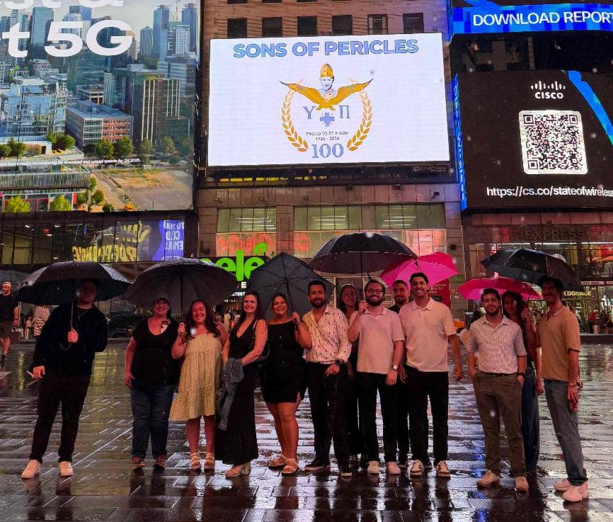 Sons of Pericles Honor Centennial In Times Square!